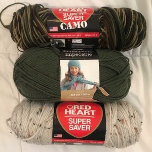 Acrylic Yarn 772 yards total 3 colors Earth Tones